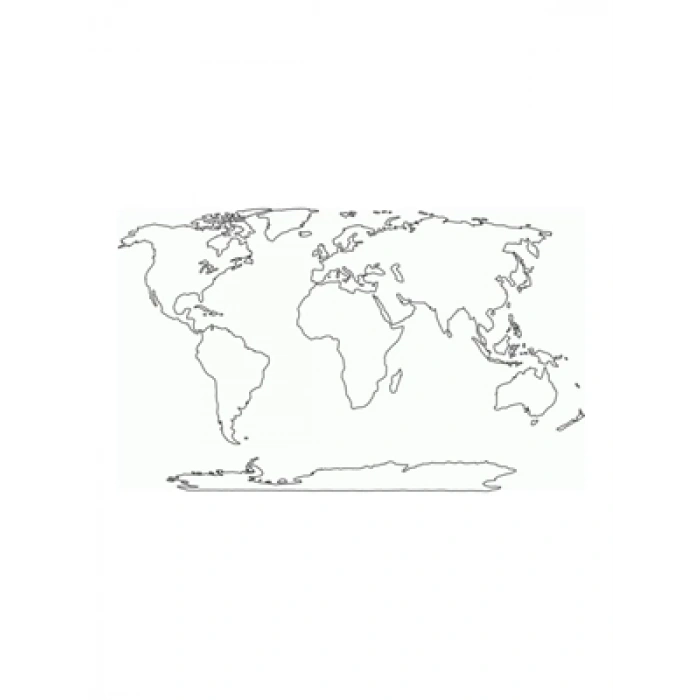 3E Grup - Panda 110x56 Cm Dilsiz Dünya Haritası Kağıt Tahta Pan776