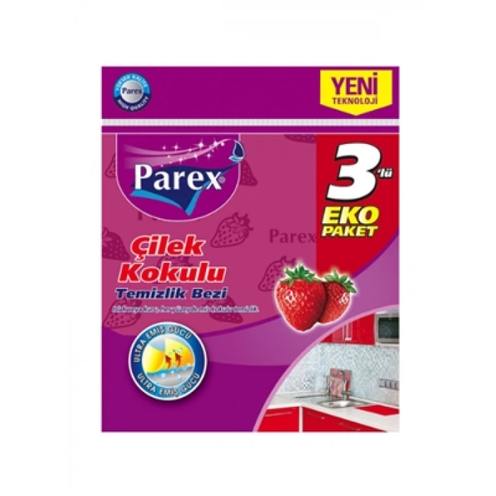 3E Grup - Parex Çilek Kokulu Temizlik Bezi 3lü 1909746