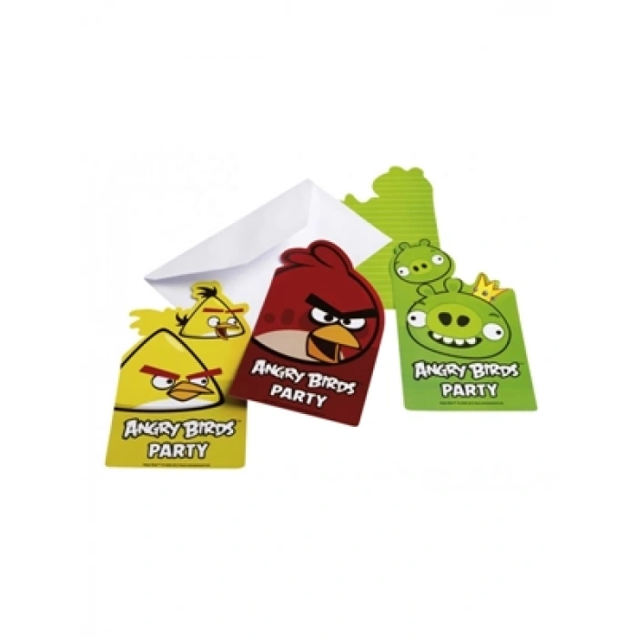 3E Grup - Parti Dünyası Angry Bırds Davetiye+zarf 6 Lı 552368