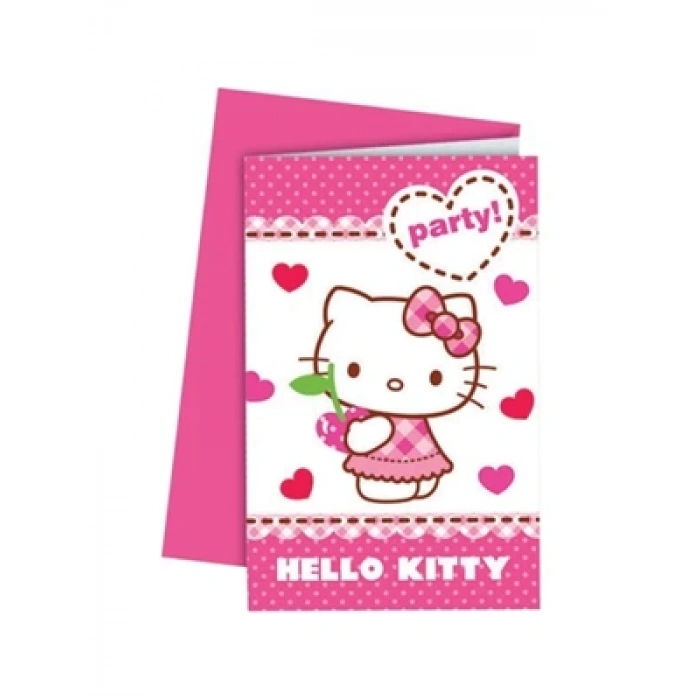 3E Grup - Parti Dünyası Hello Kıtty Davetiye+zarf 6 Lı 1797