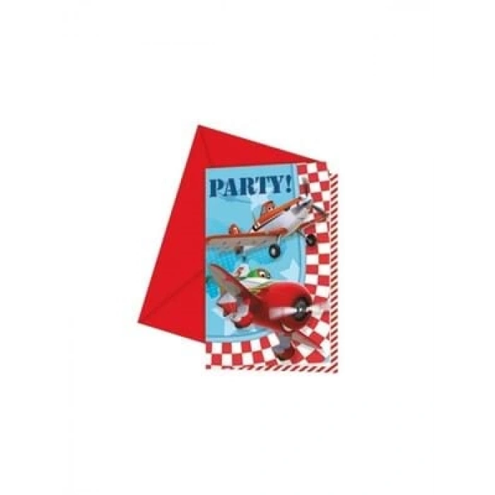 3E Grup - Parti Dünyası Planes Davetiye+zarf 6 Lı 28082013