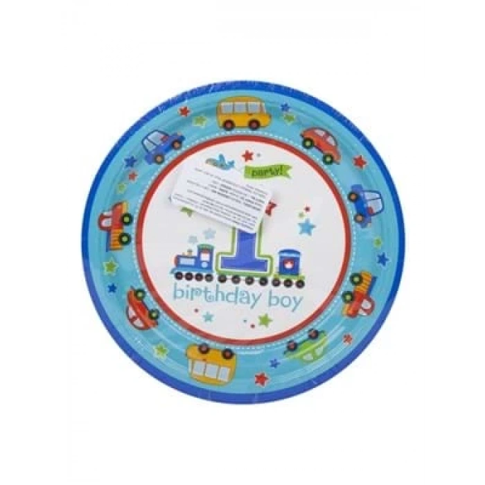 3E Grup - Parti Dünyası Tatlı 1 Yaş Erkek Tabak 8 Li 998105