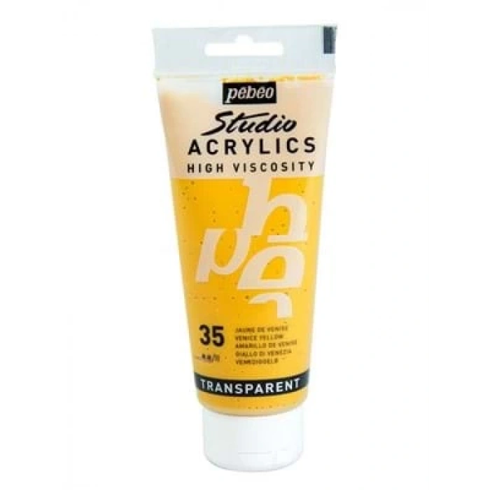 3E Grup - Pebeo 100 Ml Akrilik Boya Yüksek Yoğunluklu Venedik Sarısı 35