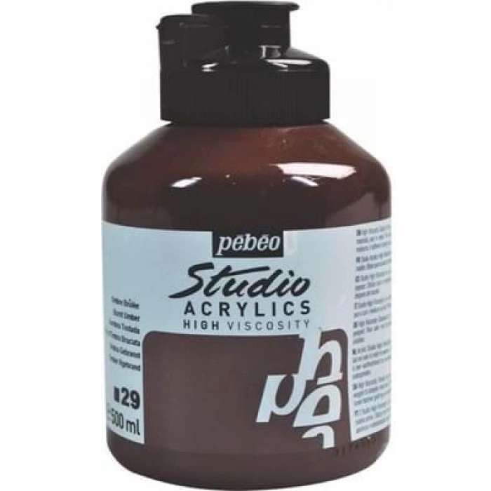 3E Grup - Pebeo 500 Ml Akrilik Boya Yanık Kahve 29