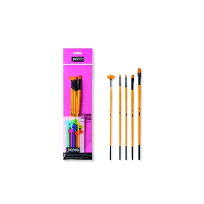 3E Grup - Pebeo Fırça Seti Akrilik 5li (0-2-4-8-12) Set-13