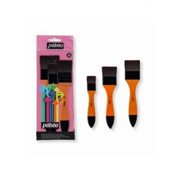 3E Grup - Pebeo Sentetik Kıl Zemin Fırçası Seti 3lü Set-17