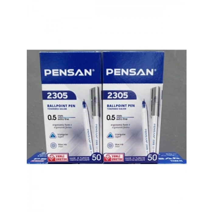 3E Grup - Pensan 0.5 Üçgen Tükenmez Kalem Mavi 2305