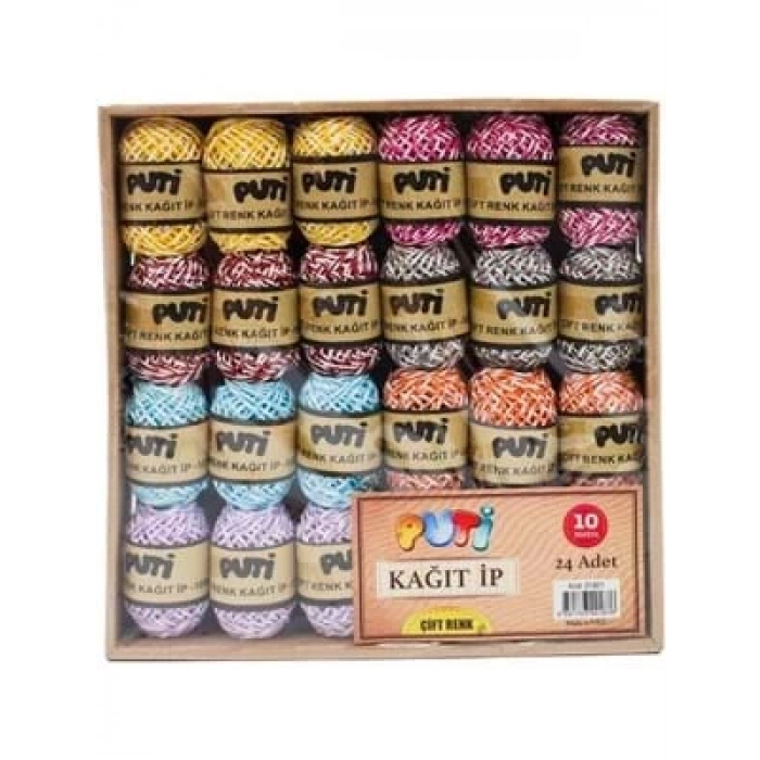 3E Grup - Puti 10mt Çift Renk Kağıt İp 01821