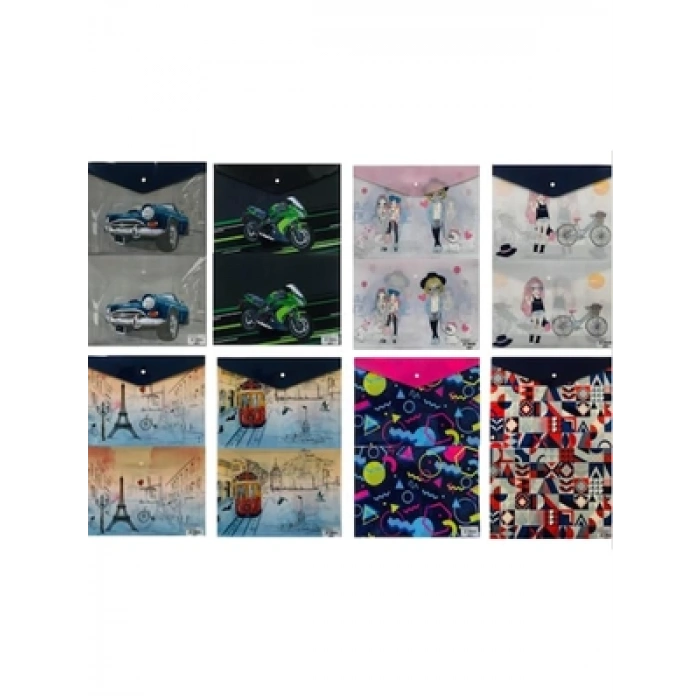 3E Grup - Puti A4 Desenli Çıtçıtlı Dosya 02804 Puti Şekilleri