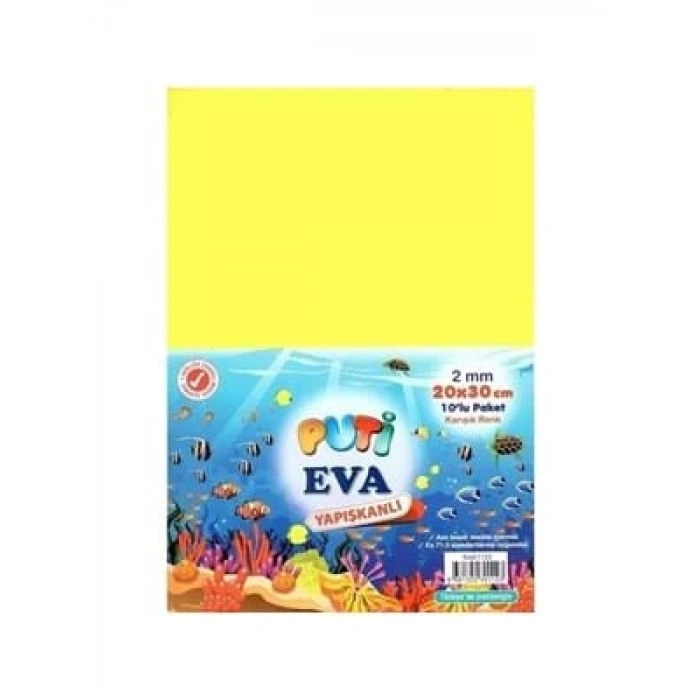 3E Grup - Puti A4 Yapışkanlı Eva 10lu Karışık Renk Kod:1123
