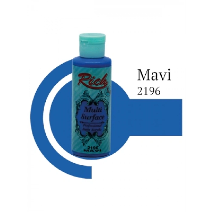 3E Grup - Rich 120 Cc Multı Surface Akrilik Boya 2196 Mavi