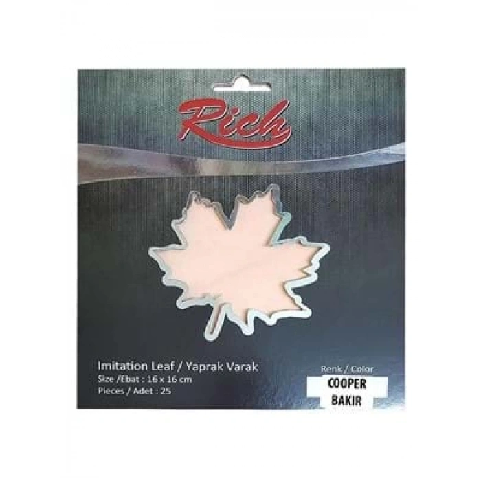3E Grup - Rich 16x16 Cm Yaprak Varak Bakır 25 Yp