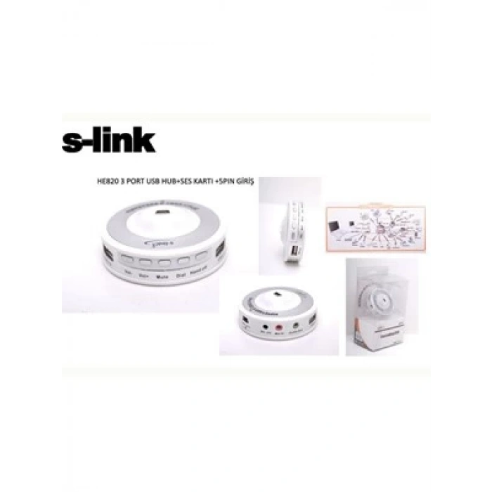 3E Grup - S-link He820 3port Usb Hub + Ses Kartı