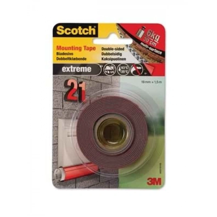3E Grup - Scotch 19 Mmx1.5 Mt Çift Taraflı Köpük Bant 40021915c 4002
