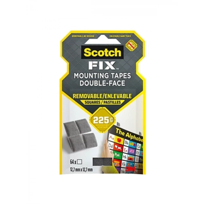 3E Grup - Scotch Fix 12.7x12.7mm Çift Taraflı Yapışkan Kareler 64lü 108