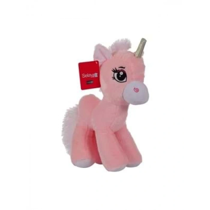 3E Grup - Selay 30 Cm Peluş Ayakta At Pembe 1857
