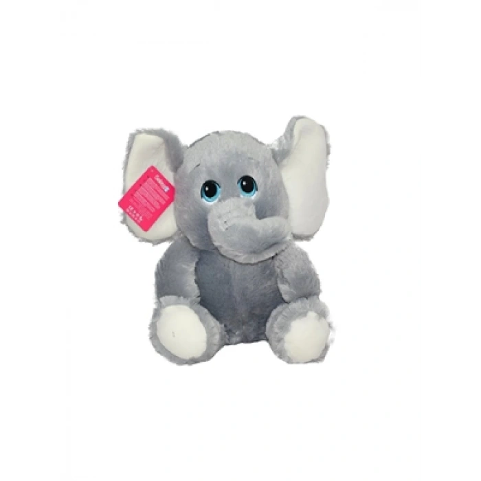 3E Grup - Selay 30 Cm Peluş Oturan Fil Gri 1257