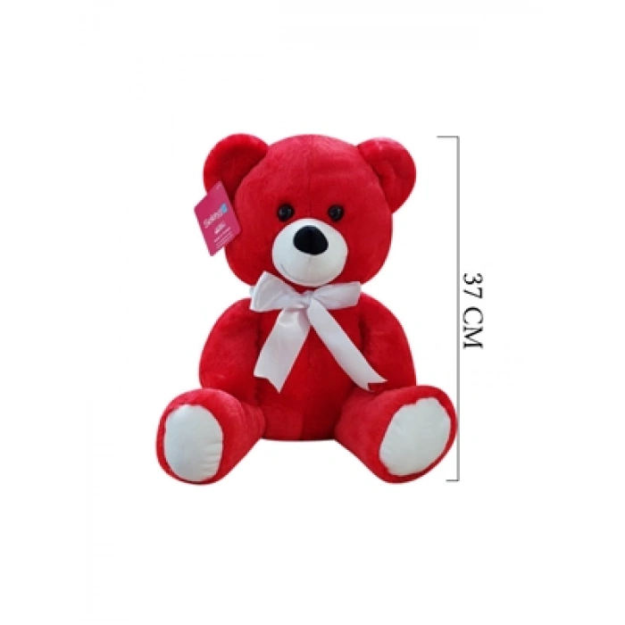3E Grup - Selay 37 Cm Peluş Oturan Ayı Kırmızı 1178