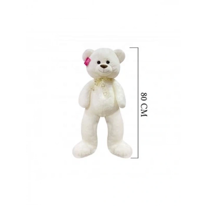 3E Grup - Selay 80 Cm Peluş Puffy Salaş Ayıcık Beyaz 1191