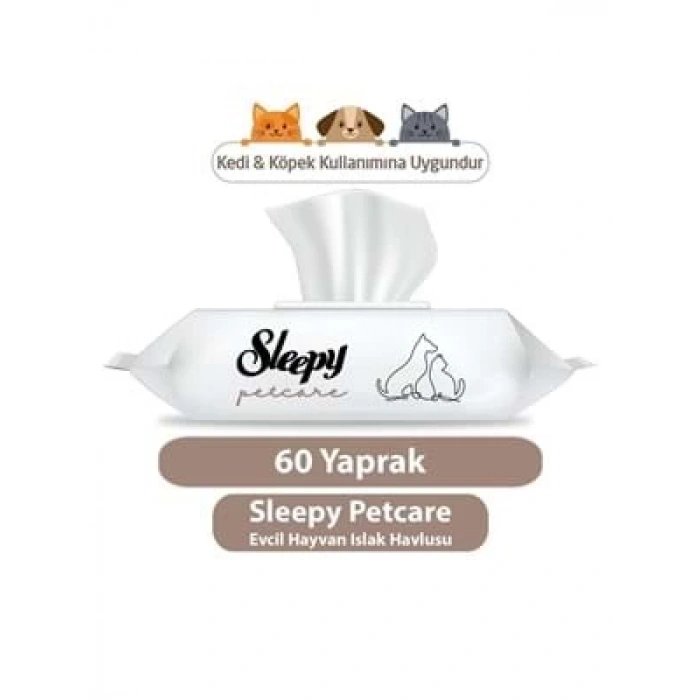 3E Grup - Sleepy Petcare Evcil Hayvan Islak Havlusu 60lı
