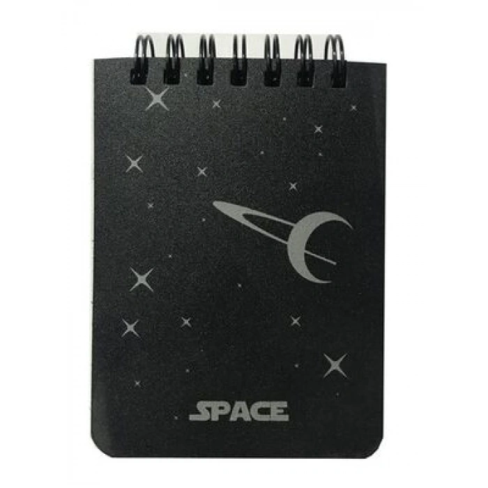 3E Grup - Space A7 Pp Kapak Spiralli Siyah Zemin Defter 60 Yp 777-210