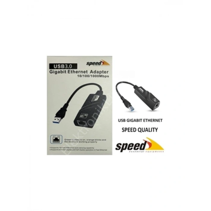 3E Grup - Speed Ue050 10-100-1000 Gigabit Usb To Ethernet Çevirici