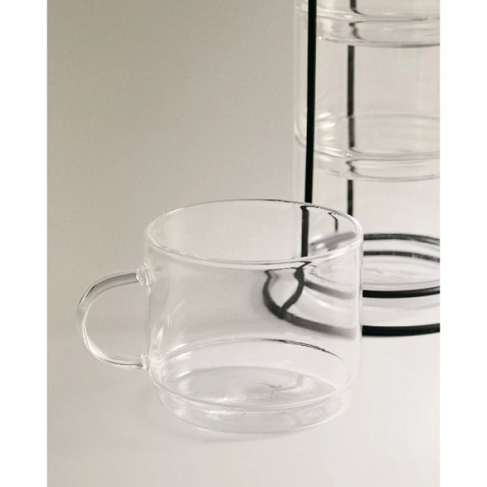 Standlı Borosilikat 4lü Fincan Seti