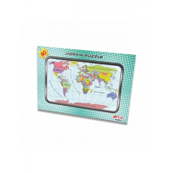 3E Grup - Star 80 Parça Dünya Haritası Yap-boz 1100110