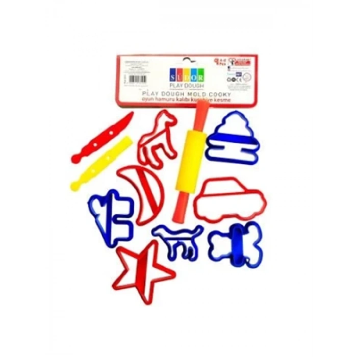 3E Grup - Südor Oyun Hamuru Kalıbı Büyük Şekil+merdane 9 Parça So15