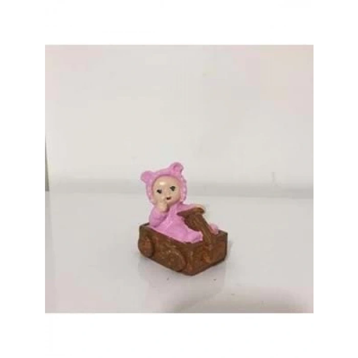 3E Grup - Sükseli Teraryum Objesi Arabalı Bebek Figürü Pembe 5901413