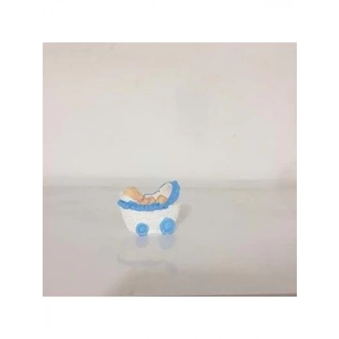 3E Grup - Sükseli Teraryum Objesi Bebek Arabası Mavi A290