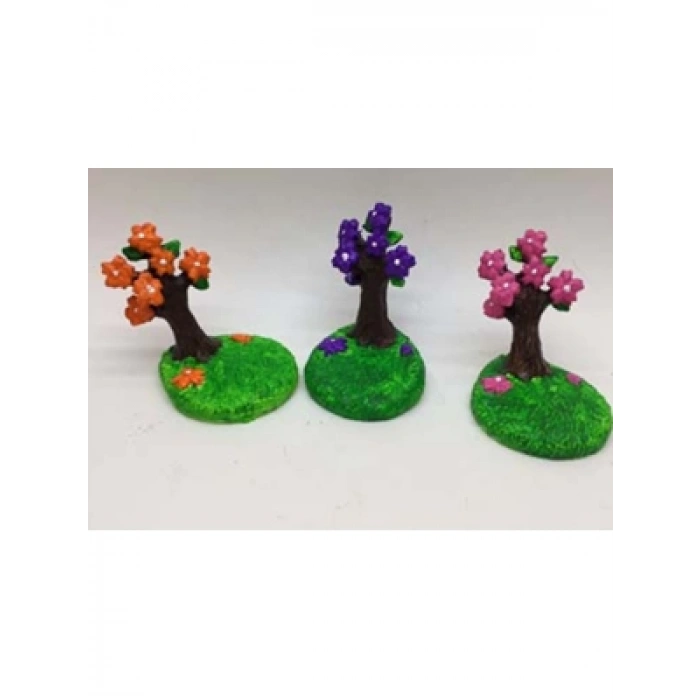 3E Grup - Sükseli Teraryum Objesi Çiçekli Ağaç Pembe A42