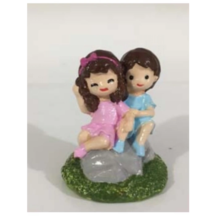 3E Grup - Sükseli Teraryum Objesi Kayada Oturan Çift A248