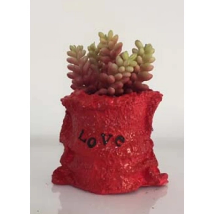 3E Grup - Sükseli Teraryum Objesi Love Saksı A446