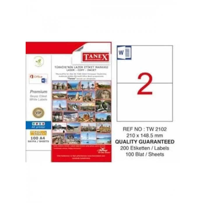 3E Grup - Tanex 210x148.5 Laser Etiket 100 Lü Tw-2102