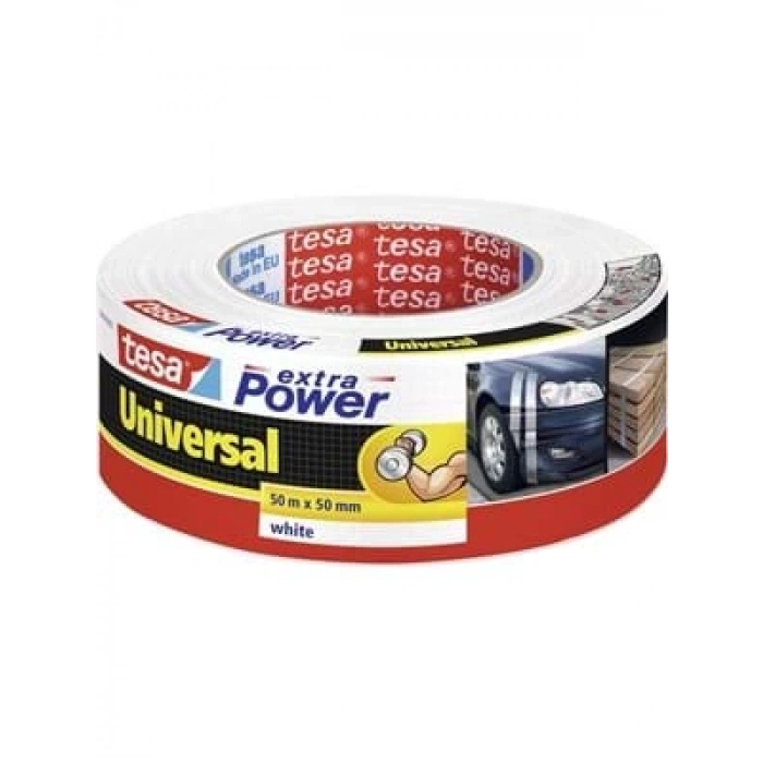 3E Grup - Tesa 50 Mmx50mt Extra Power Çok Amaçlı Bant Beyaz 56389-2