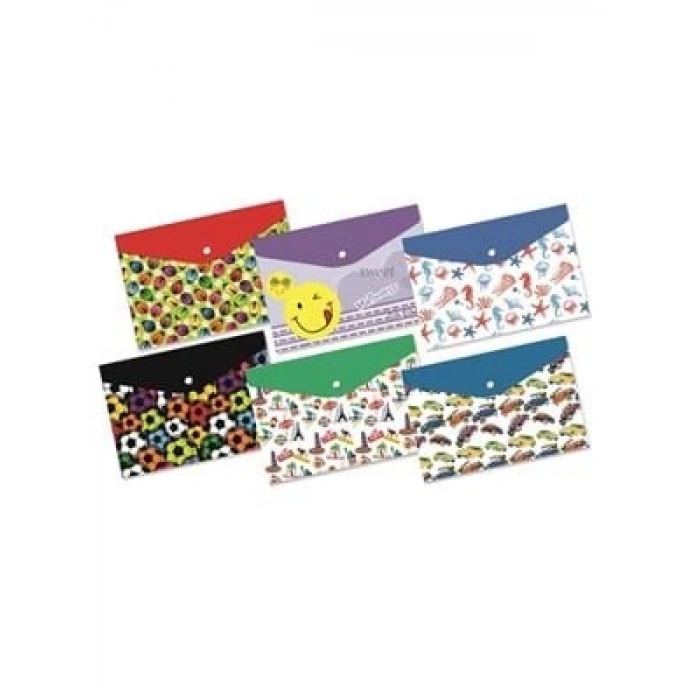 3E Grup - Ticon A4 Çıtçıtlı Zarf Dosya Desenli 201741