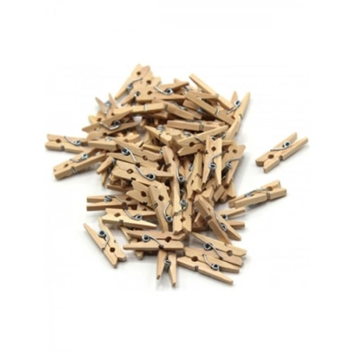 3E Grup - U-4 Ahşap Mandal Mini Boy Naturel U4-1068