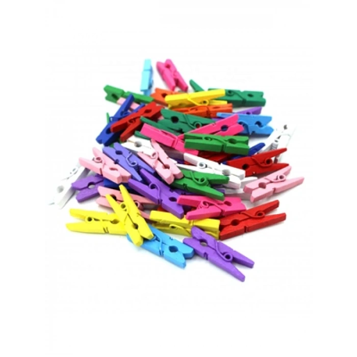 3E Grup - U-4 Ahşap Mandal Mini Boy Renkli U4-1067