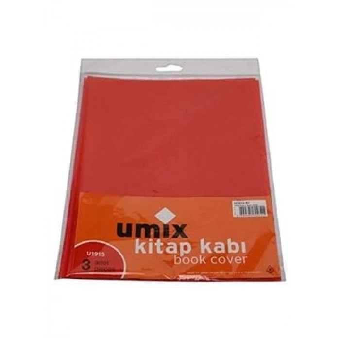 3E Grup - Umix A4 Hazır Kitap Kabı Kırmızı Bantlı 3 Lü 1915
