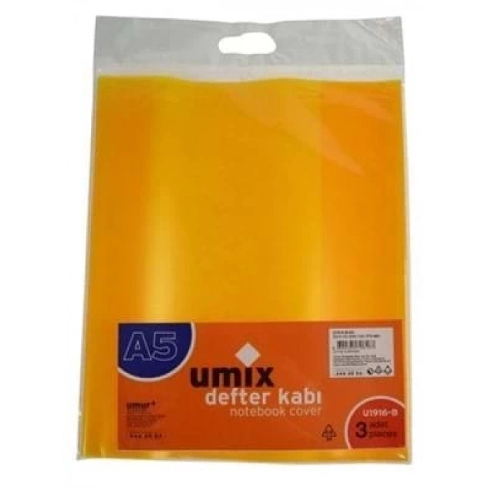 3E Grup - Umix A5 Defter Kabı Sarı 3 Lü U1916