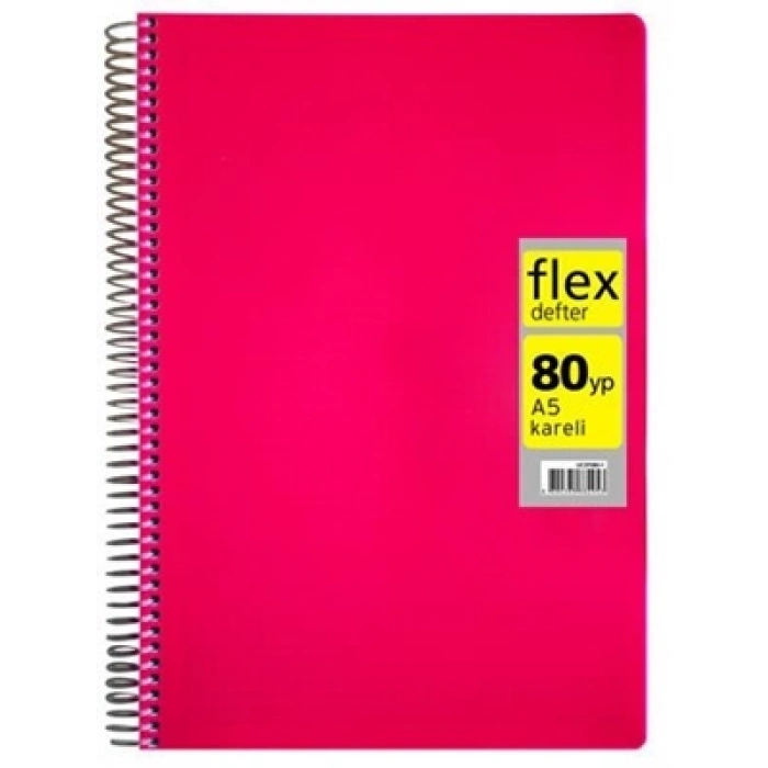 3E Grup - Umur Mynote Flex Neon A5 Pp Kapak Spiralli Defter Kareli 80 Yp Mfxne-a580-k