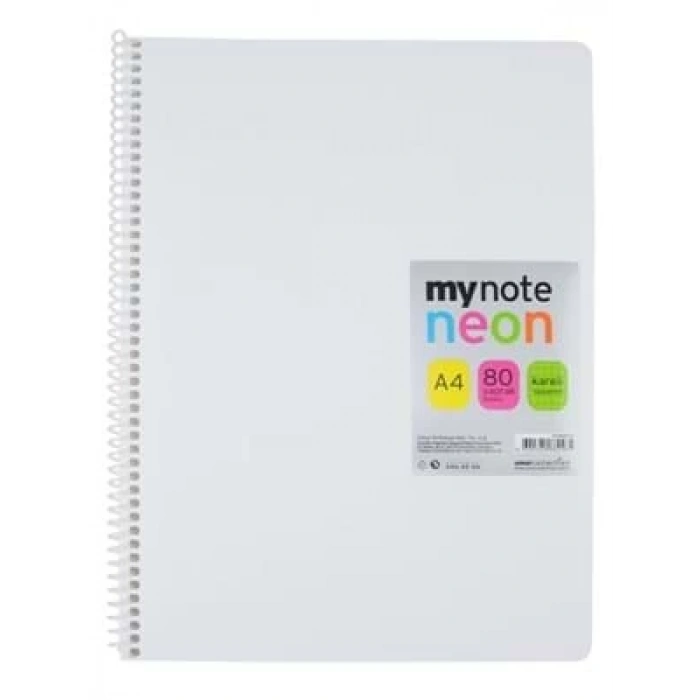 3E Grup - Umur Mynote Neon A4 Pp Kapak Spiralli Defter Kareli 80 Yp 34080-k