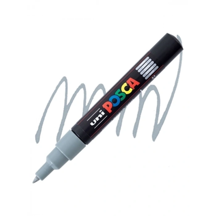 3E Grup - Uni Posca 0.7 Su Bazlı Poster Markörü Grey Pc-1m