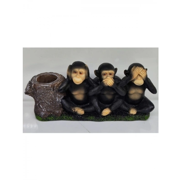3E Grup - Universal Dekoratif Biblo Üç Maymun Kalemlikli Gdb-45