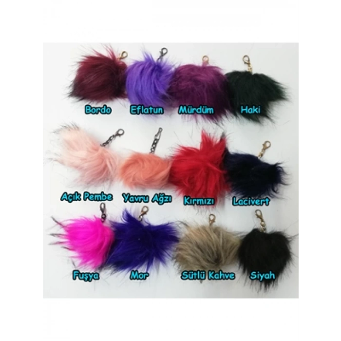 3E Grup - Universal Lüks Ponpon Anahtarlık M. Renkler