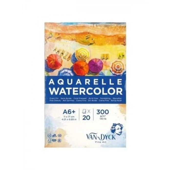 3E Grup - Van Dyck A6 300 Gr 20sy Aquarelle Resim Bloğu Vd10009