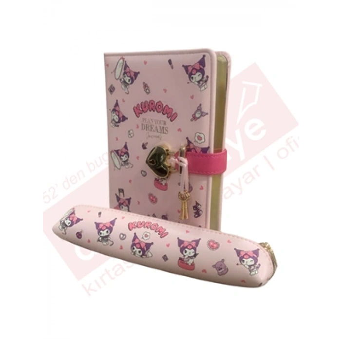 3E Grup - Victorias Journals 13x18 Kuromi Hush Hush Kilitli Çiz.defter 160yp+kalemlik 525-1974