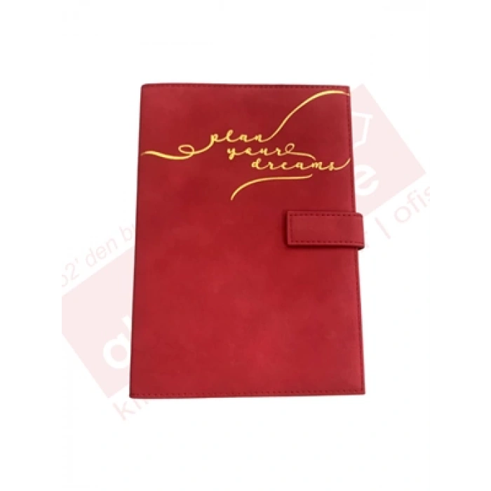 3E Grup - Victorias Journals A5 Vegan Deri Kap.geçmeli Tarihsiz Planlayıcı 224 S. Kırmızı 524-1945