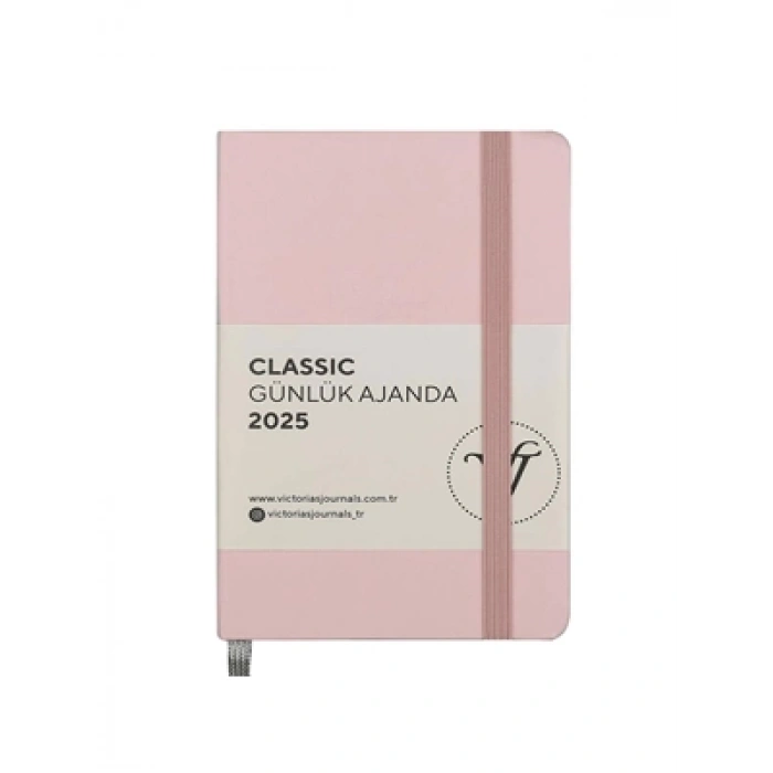 3E Grup - Victorias Journals Classic 9x14 Günlük Ajanda Sert Kapak Ivory Pembe 124-1489 2025